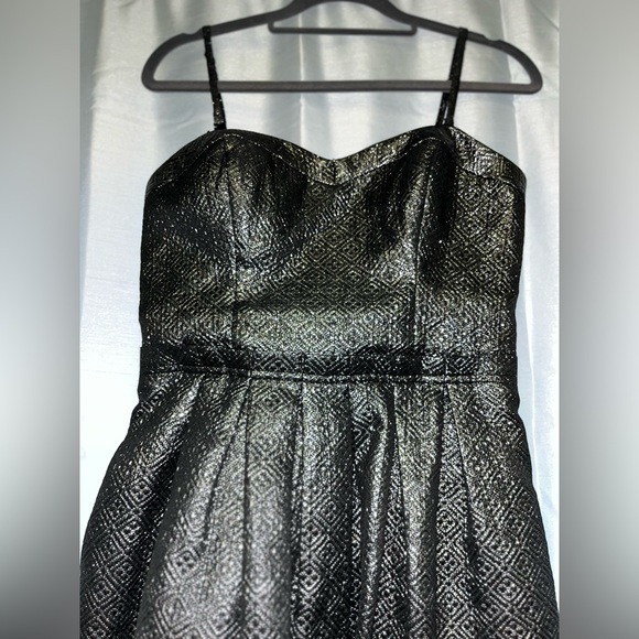 Guess Gunmetal shimmer embossed fit and flare cocktail dress - Picture 5 of 5